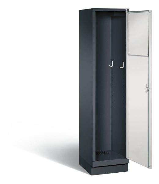 C+P wasverzamelkast Evolo, H1800xB420xD500mm, kleur: zwartgrijs/lichtgrijs, 48170-210 S10139