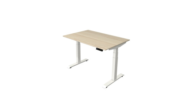 Kerkmann sta-/zittafel Move 4 nieuw 120 x 80 cm frame wit, tafelblad esdoorn, 10090450