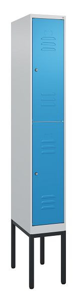 C+P dubbeldekskast Classic PLUS, frame, 2120x300x500mm, 7035/5012, cilindersloten, 0803307-10 S10019