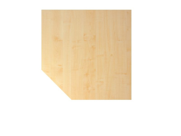 Hammerbacher tussenplaat HT12, 120 x 120 cm, plaat: esdoorn, 25 mm dik, vierkante vorm met afgeschuinde hoek, steunvoet in grafiet, VHT12/3/G