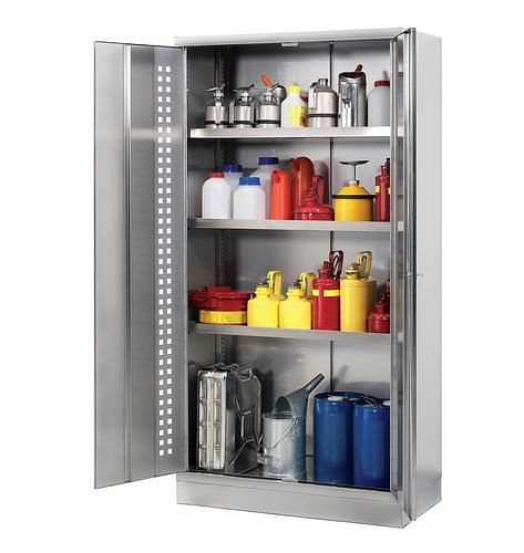 DENIOS Umweltschrank Inox W-104.4, Edelstahl, 4 Auffangwannen, Tiefe 40 cm, 202130
