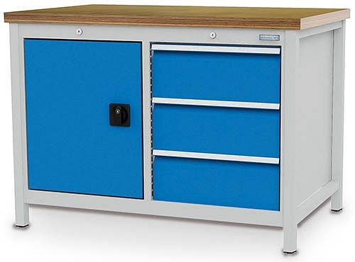 Bedrunka + Hirth box werkbank serie 1200 R18-24, 3 x 200 mm, volledig uittrekbare lades, 1200 x 750 x 959 mm, 03.12.15V9