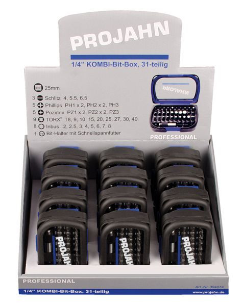 Projahn verkoopdisplay 12x bitdoos 31 stuks 394075, 39407512