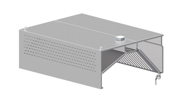 Stalgast Kompensations-Wandhaube, Kastenform 4000 mm x 1200 mm mit Flammschutzfilter Typ B, WH401204