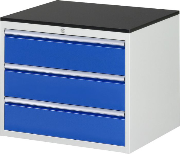 RAU ladekast serie 7000, B770xD650xH640mm, 3 x lade maat XL 3xH180mm, werkblad voorzien van melamineharscoating, dikte 19mm, 03-XL3.0A-M.11