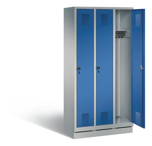 C+P Evolo kleerkast, H1800xB900xD500mm, kleur: wit aluminium / gentiaanblauw, 48020-30 S10354