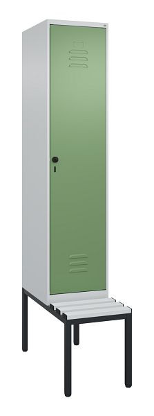 C+P luierkastje Classic PLUS, met onderbank, 2120x400x815mm, 7035/6011, draaigrendel, 0800507-12 S10036