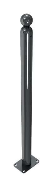 Schake-barrièrestijlpaal serie 466B Ø 60 mm, stationair, voor plugbevestiging met voetplaat 100 x 150 mm, zonder slot, zonder oog, 466PB