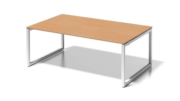 Bisley Cito directiewerkplek/vergadertafel, 730 mm vaste hoogte O-frame, H 19 x B 2000 x D 1200 mm, beuken/verkeerswit, DOF2012BC396