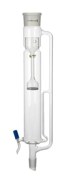 Rettberg extractor, 100 ml, voor specifiek zware vloeistoffen, huls NS 45/40, kern NS 29/32, compleet met inzetstuk, 134684500