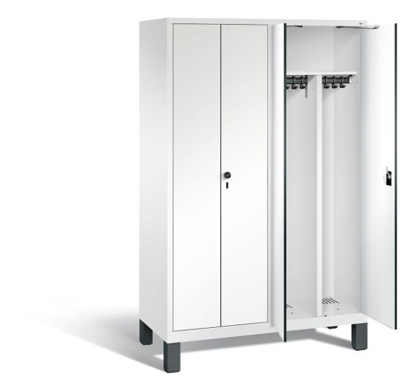 C+P zwart wit kastje Evolo, H1850xB1190xD500mm, kleur: verkeerswit / decor wit, 48012-40 S10217