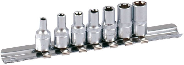 Projahn 1/4" doppenset op rail 7 stuks binnen TX moeren, 4203