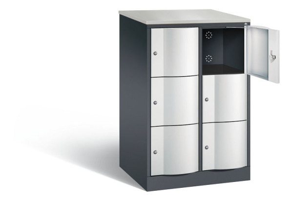 C+P XL lockerkast Resisto, H1255xB772xD640mm, kleur: zwartgrijs/lichtgrijs, 8573-273 S10109