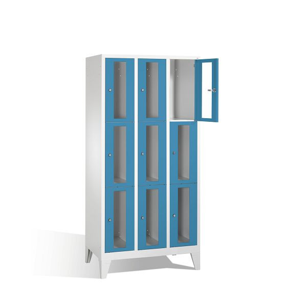 C+P lockerkast Classic, H1850xB900xD500mm, kleur: lichtgrijs / lichtblauw, 8010A303 S10003