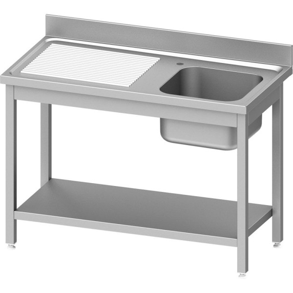Stalgast spoelunit ECO met voet 1000x600x850 mm, met rechts een wastafel, met opstand, zelfmontage (AISI201), DST10661RA