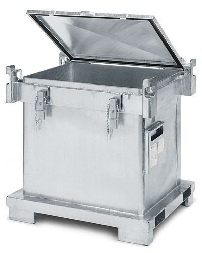 DENIOS ASP-containers voor inzameling en transport, inhoud 600 liter, thermisch verzinkt, 117-964