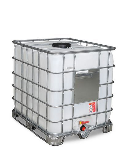 DENIOS Recobulk IBC Container, Stahlkufen, 1000 l, Öffnung NW225, Auslauf NW50, 266188