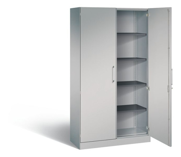 C+P vleugeldeurkast Asisto, H1980xB1000xD435mm, kleur: wit aluminium, beugelgreep, 5 FH, 141002-000 S10033