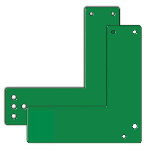 DENIOS montageplaten voor glazen kozijndeuren 17,5 cm kort, sabotagebestendig, met gaten, 209-391