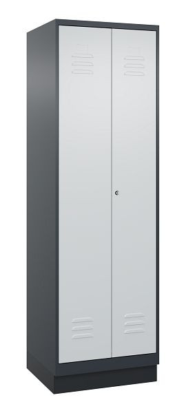 C+P luierkluis Classic PLUS, dubbele locker, onderbouw, 2 compartimenten, 1950x600x500mm, 7016/7035, cilinderslot, 080022-20P S10028