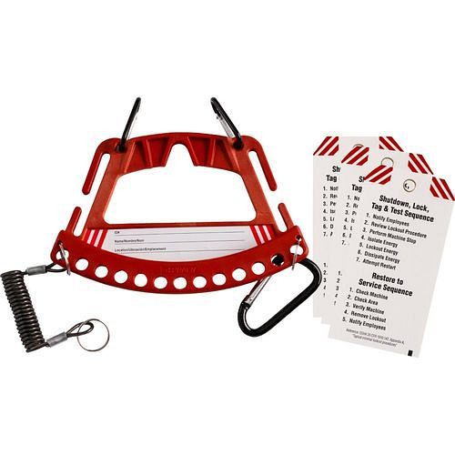 Brady drager voor 12 hangsloten, inclusief 3 tags, rood, 312032