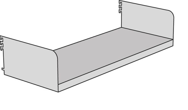 Kerkmann plank met zijsteunen Univers, B 1000 x D 400 mm, lichtgrijs, 52877211