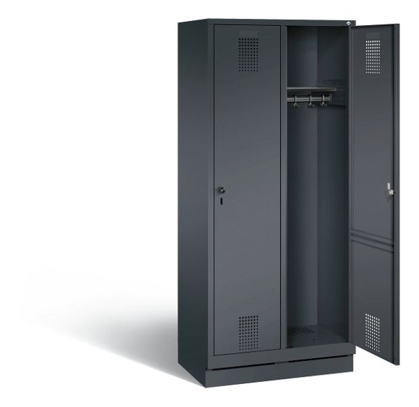 C+P Evolo locker, H1800xW810xD500mm, kleur: zwart-grijs, 48020-22 S10020