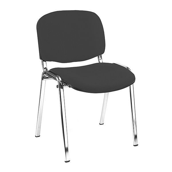 Lüllmann gestoffeerde stoel zonder armleuningen, verchroomd, 470/840 x 545 x 425 mm, antraciet, 220225