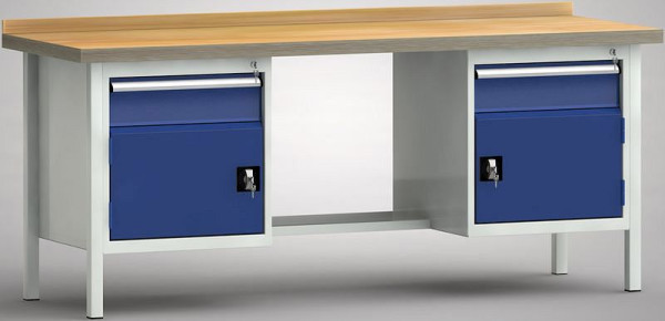 KLW standaard werkbank - 2000 x 700 x 900 mm L x D x H (ERGO-versie), WS202E-2000M40-E2001