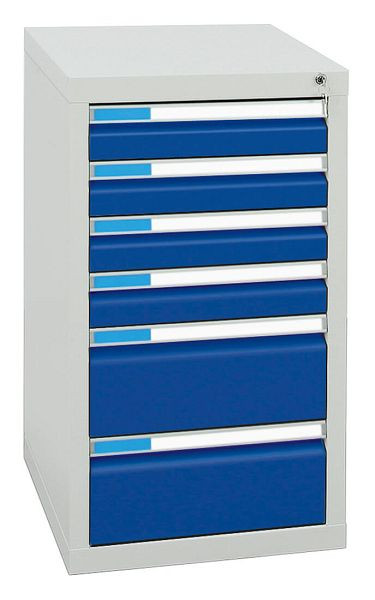 stumpf ladekast serie ESTA, RAL 7035/5010, 6 laden (4x100, 2x200 mm), 7601574