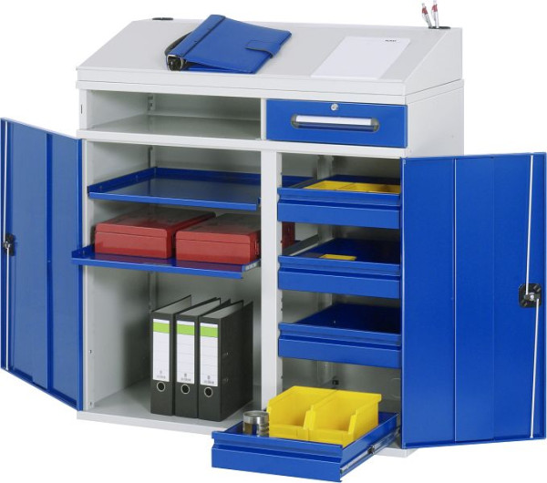 RAU zijkast sta bureau - model 06, B1100xD520xH1110/1220mm, middensteun voor het verdelen van de inbouwbreedte, 07-1100T-M06.11