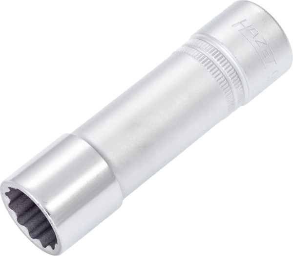 Hazet-dop, bi-hex, hol vierkant 12,5 mm (1/2 inch), 17 mm, lang type met karteling, 900TZ-17
