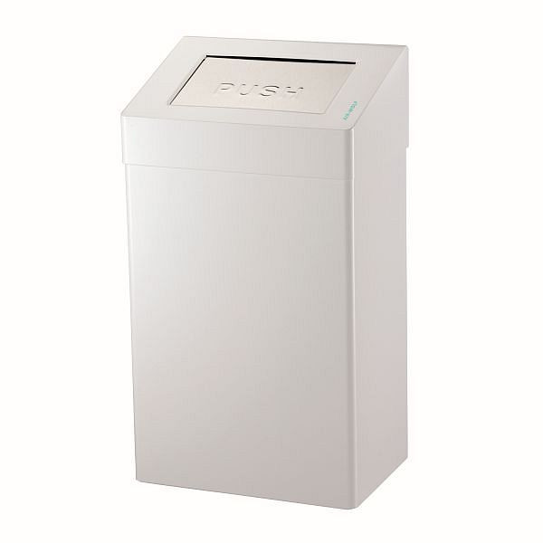 Air Wolf afvalbak met 50 liter inhoud, Omega serie, H x B x D: 680 x 375 x 250 mm, wit roestvrij staal, 29-441