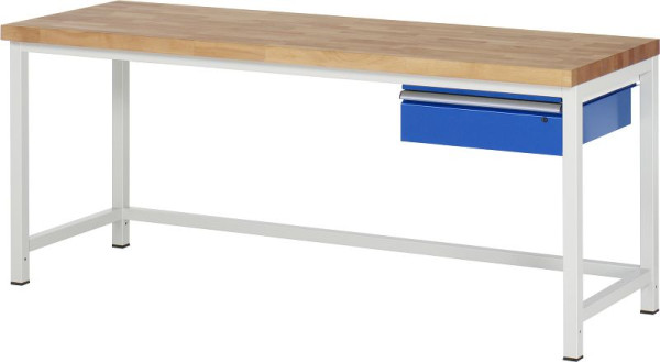 RAU werkbank serie 8000 - frameconstructie (gelast frame), 1 x lade, 2000x840x700 mm, 03-8001A1-207B4S.11