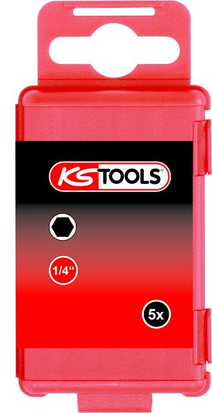 KS Tools 1/4" TORSIONpower bit-binnenzeskant, 75 mm, 4 mm, 5 stuks, 918.3456