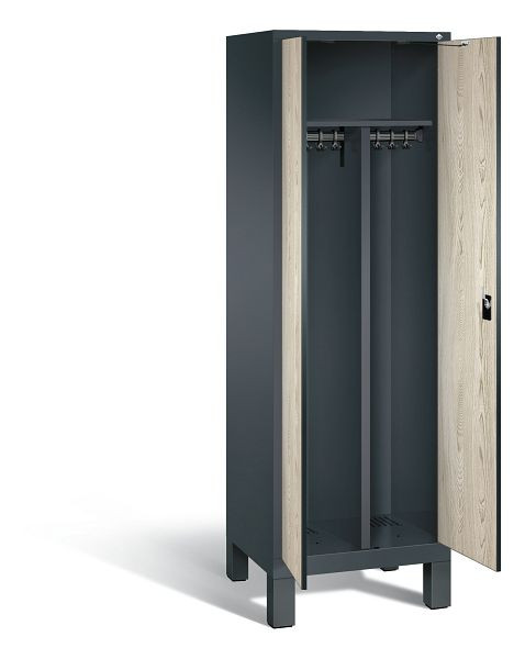 C+P zwart wit kastje Evolo, H1850xB610xD500mm, kleur: antracietgrijs / decor Sen ash, 48012-20 S10247