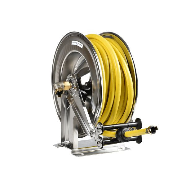 Ebinger slanghaspel OSM 610, max. 10bar / 50°C, 25m - 5/8" PVC weefselslang, behuizing: RVS, 1.614.102