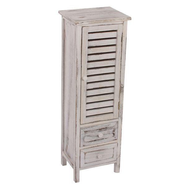 Mendler ladekast, 90x30x25cm, shabby look, vintage, wit, 30428