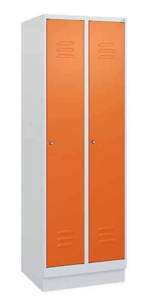 C+P luierkluis Classic PLUS, onderbouw, 2 vakken, 1800x600x500mm, 7035/2004, cilindersloten, 0800207-20 S10031