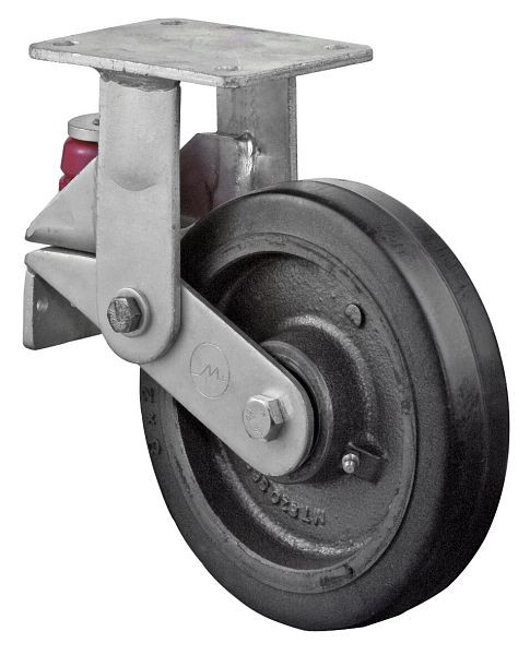 BS rollen Zwenkwiel, bokwiel, wielbreedte 50 mm, wiel-Ø 200 mm, 450 kg, zwarte elastische banden, gegoten, kogellagers, T110.B81.200