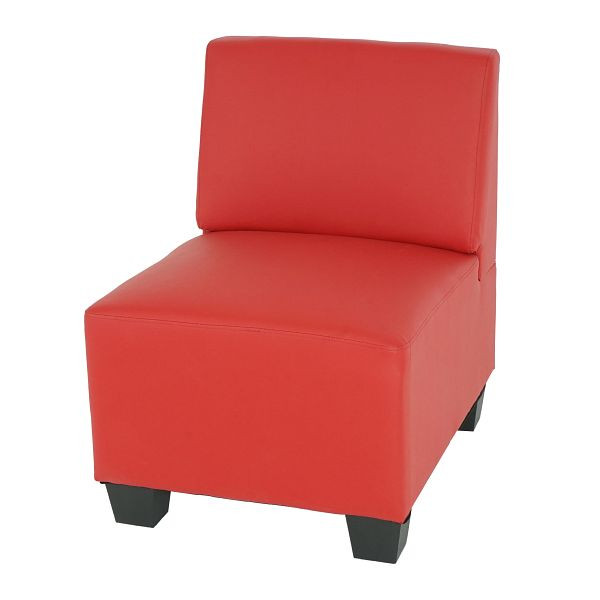 Mendler Modulaire fauteuil zonder armleuningen, centraal deel Lyon, imitatieleer, rood, 21691
