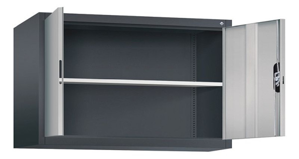 C+P bovenkast Acurado, H790xB1200xD500mm, kleur: zwart grijs/wit aluminium, verzonken handgreep, 9485-000 S10178
