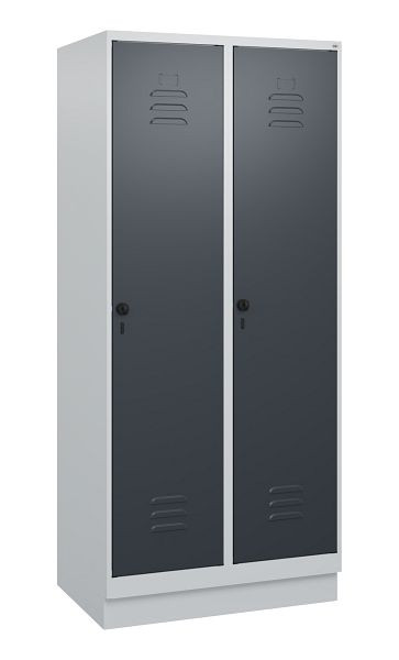 C+P luierkluis Classic PLUS met middenwand, bodem, 2 vakken, 1800x800x500mm, 7035/7016, veiligheidsdraaigrendel, 0800207-22F S10008