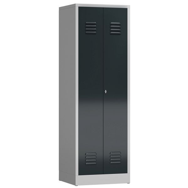 Lüllmann ClassiX multifunctionele locker, 2 compartimenten, 1800 x 590 x 500 mm, lichtgrijs/antracietgrijs, X-510718