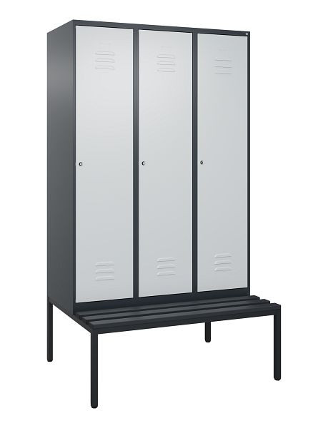 C+P luierkluis Classic PLUS met middenwand, 3 vakken, 2120x1200x815mm, 7016/7035, cilindersloten, 0800507-32F S10028