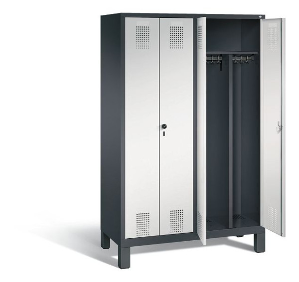 C+P zwart wit kastje Evolo, H1850xW1190xD500mm, kleur: zwartgrijs/lichtgrijs, 48012-40 S10157