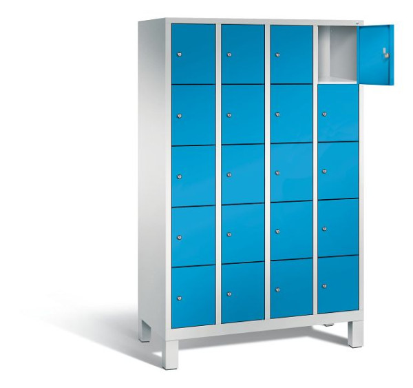 C+P lockerkast Evolo, H1850xB1190xD500mm, kleur: lichtgrijs/lichtblauw, 48010-405 S10062