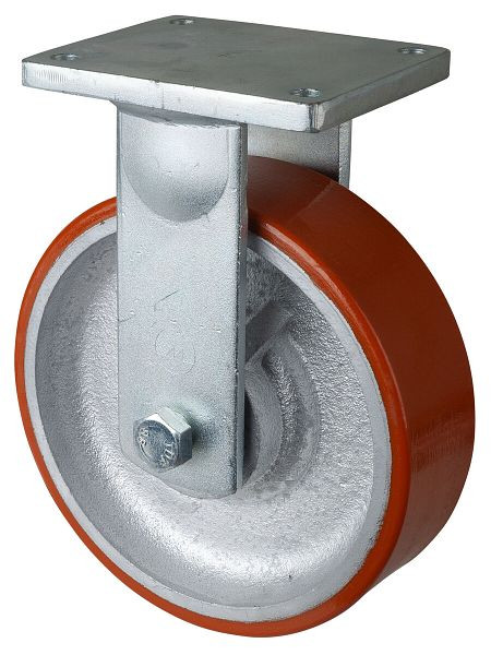 BS Rollen Zwaarlastwiel, bokwiel, wielbreedte 75 mm, wiel-Ø 250 mm, draagvermogen 1600 kg, polyurethaan gegoten 95 Shore A, gegoten, kogellager, RR110.C10.251