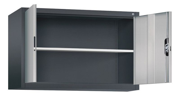 C+P bovenkast Acurado, H790xB1200xD400mm, kleur: zwart grijs/wit aluminium, verzonken handgreep, 9465-000 S10152