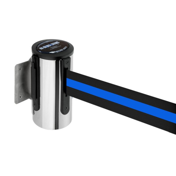 Stein HGS HGS wandriemcassette -P-Line Future-, chroom, zwart/blauw/zwart horizontaal (gestreept), met magnetisch riemeindstuk, 12850g-0704
